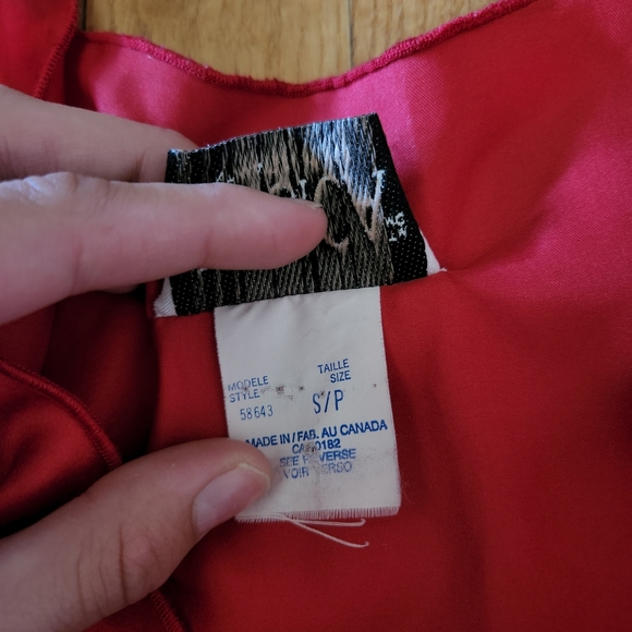 Red shiny Jessica Intimates slip dress - Picture 4 of 9